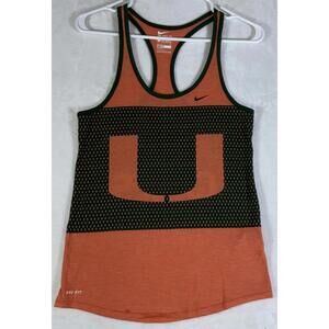 Miami Hurricanes Tank Womens Small Nike Orange Football Athletic Fit Casual Yoga